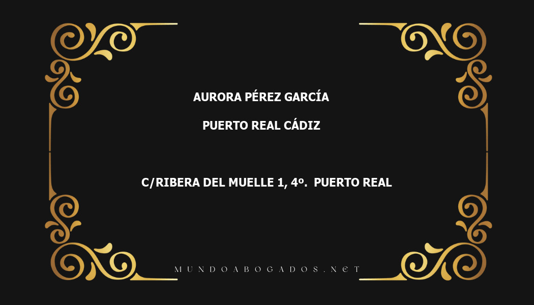 abogado Aurora Pérez García en la localidad de Puerto Real