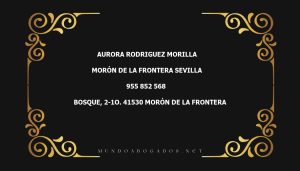 abogado Aurora Rodriguez Morilla en la localidad de Morón de la Frontera