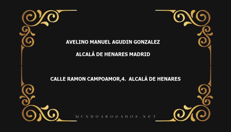 abogado Avelino Manuel Agudin Gonzalez en la localidad de Alcalá de Henares