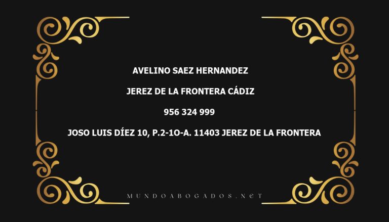 abogado Avelino Saez Hernandez en la localidad de Jerez de la Frontera