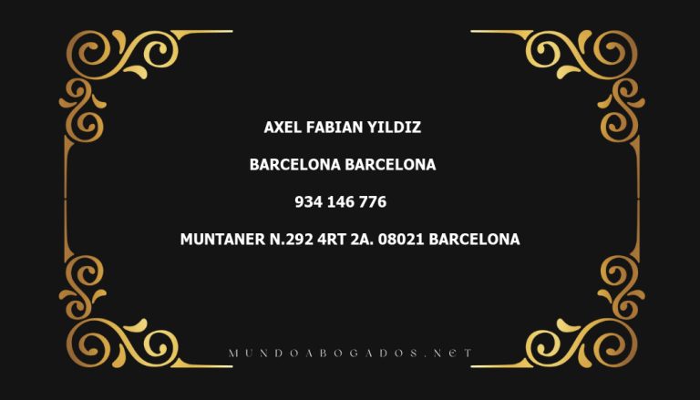 abogado Axel Fabian Yildiz en la localidad de Barcelona