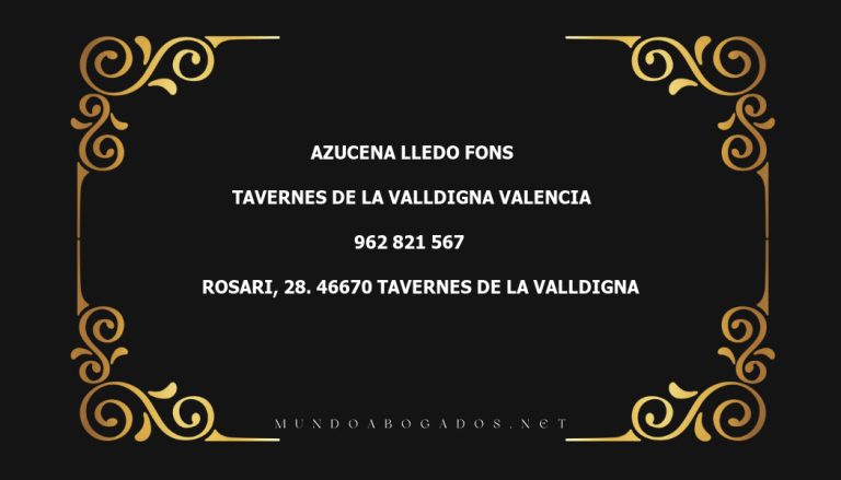 abogado Azucena Lledo Fons en la localidad de Tavernes de la Valldigna