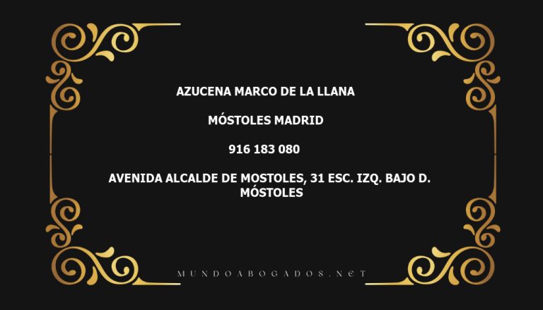 abogado Azucena Marco De La Llana en la localidad de Móstoles