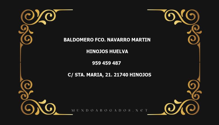 abogado Baldomero Fco. Navarro Martin en la localidad de Hinojos