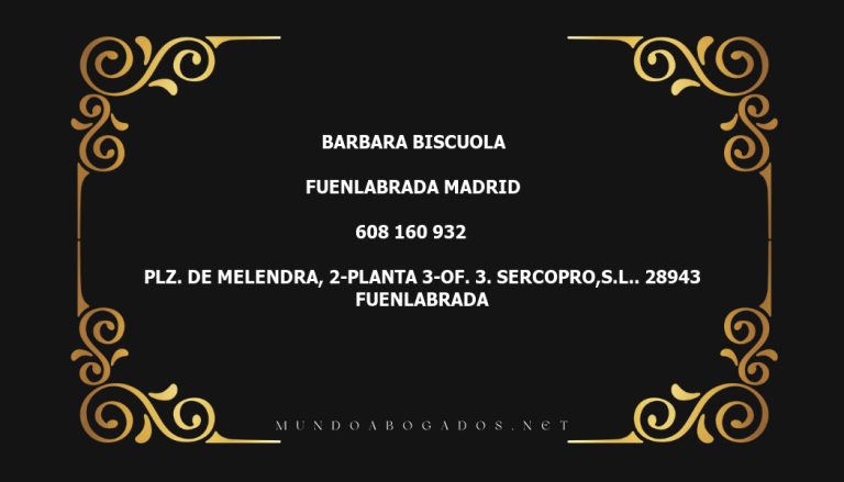 abogado Barbara Biscuola en la localidad de Fuenlabrada