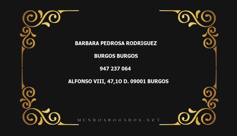 abogado Barbara Pedrosa Rodriguez en la localidad de Burgos