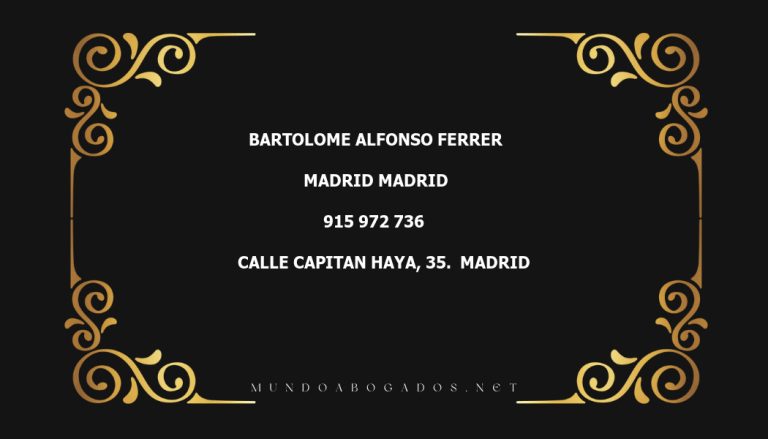 abogado Bartolome Alfonso Ferrer en la localidad de Madrid