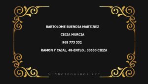 abogado Bartolome Buendia Martinez en la localidad de Cieza