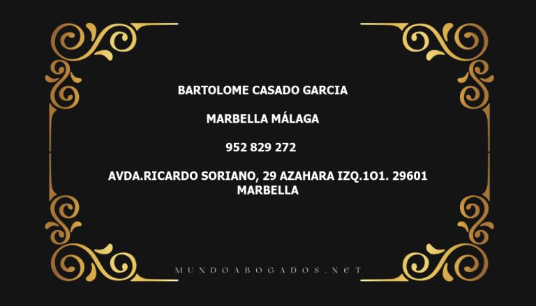 abogado Bartolome Casado Garcia en la localidad de Marbella