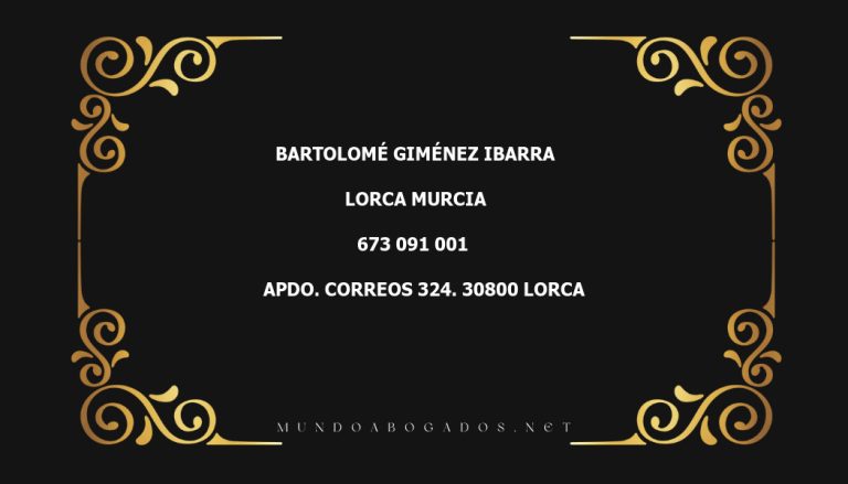 abogado Bartolomé Giménez Ibarra en la localidad de Lorca