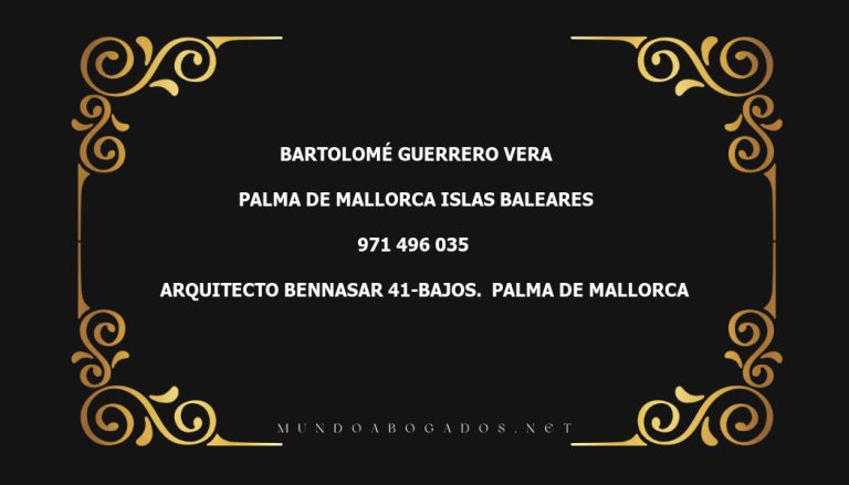 abogado Bartolomé Guerrero Vera en la localidad de Palma de Mallorca