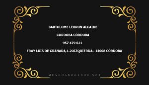 abogado Bartolome Lebron Alcaide en la localidad de Córdoba