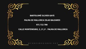 abogado Bartolomé Oliver Gayá en la localidad de Palma de Mallorca