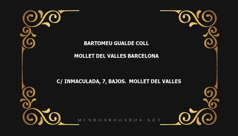 abogado Bartomeu Gualde Coll en la localidad de Mollet del Valles