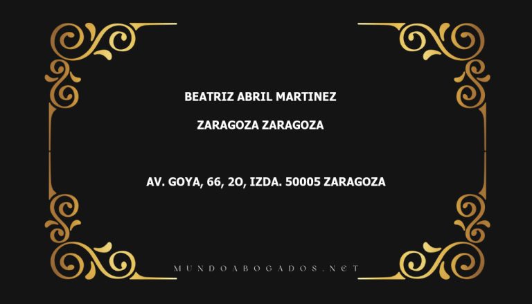 abogado Beatriz Abril Martinez en la localidad de Zaragoza