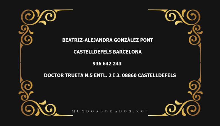 abogado Beatriz-Alejandra González Pont en la localidad de Castelldefels