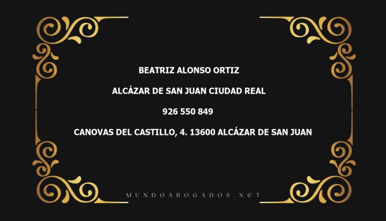 abogado Beatriz Alonso Ortiz en la localidad de Alcázar de San Juan