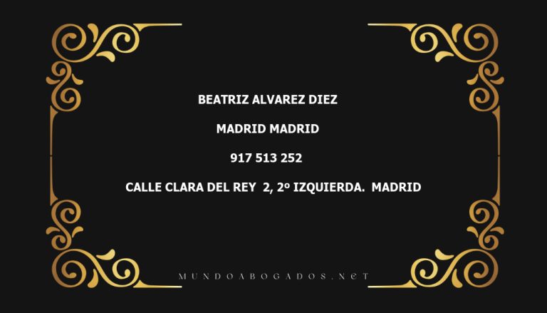 abogado Beatriz Alvarez Diez en la localidad de Madrid