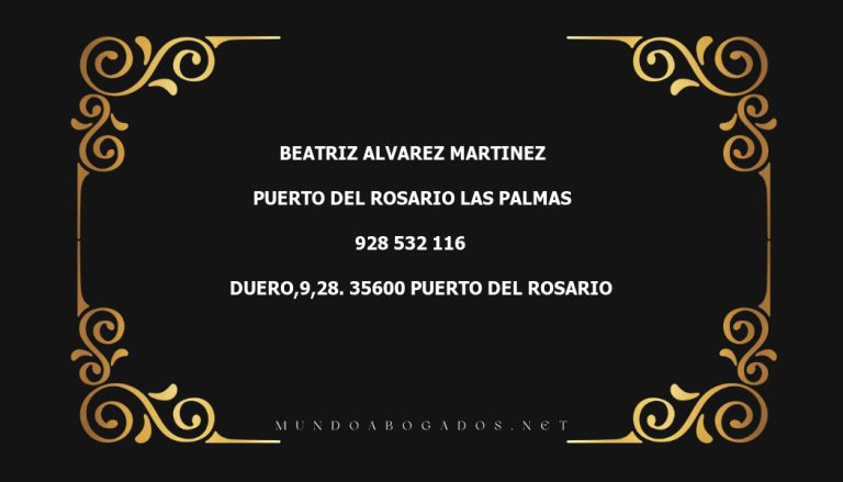 abogado Beatriz Alvarez Martinez en la localidad de Puerto del Rosario