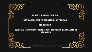 abogado Beatriz Cascon Cascon en la localidad de San Bartolomé de Tirajana