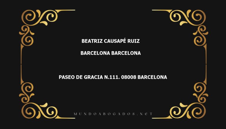 abogado Beatriz Causapé Ruiz en la localidad de Barcelona