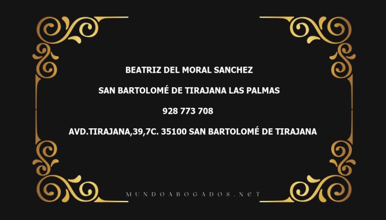 abogado Beatriz Del Moral Sanchez en la localidad de San Bartolomé de Tirajana