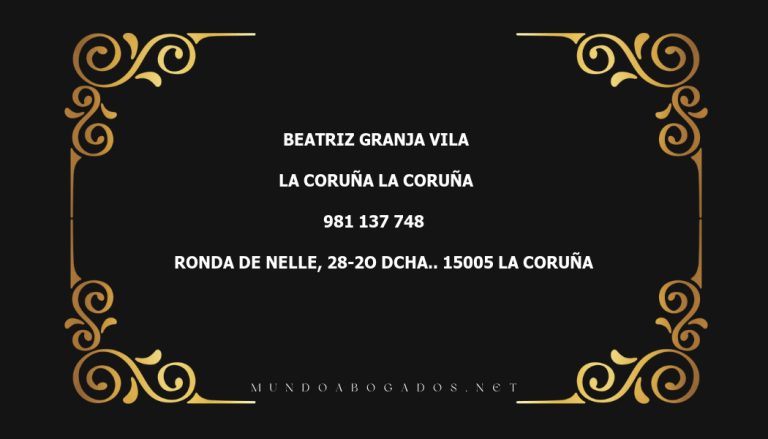 abogado Beatriz Granja Vila en la localidad de La Coruña