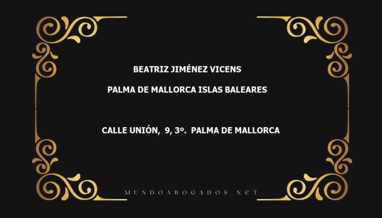 abogado Beatriz Jiménez Vicens en la localidad de Palma de Mallorca