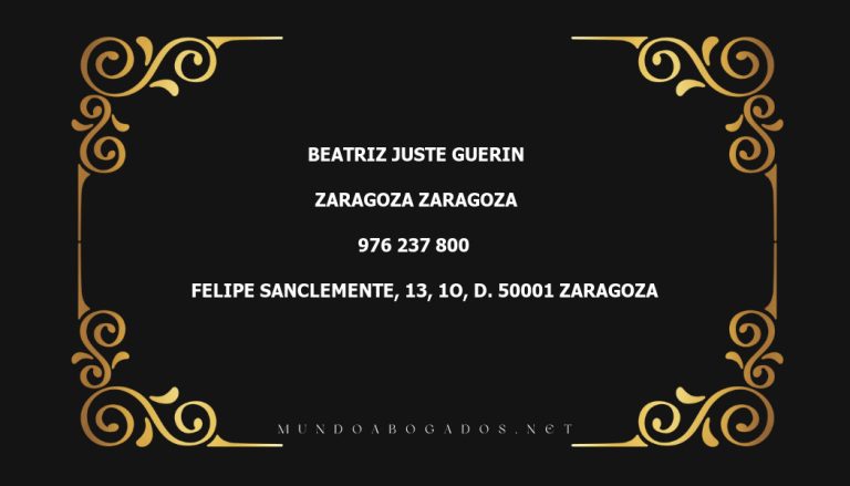 abogado Beatriz Juste Guerin en la localidad de Zaragoza