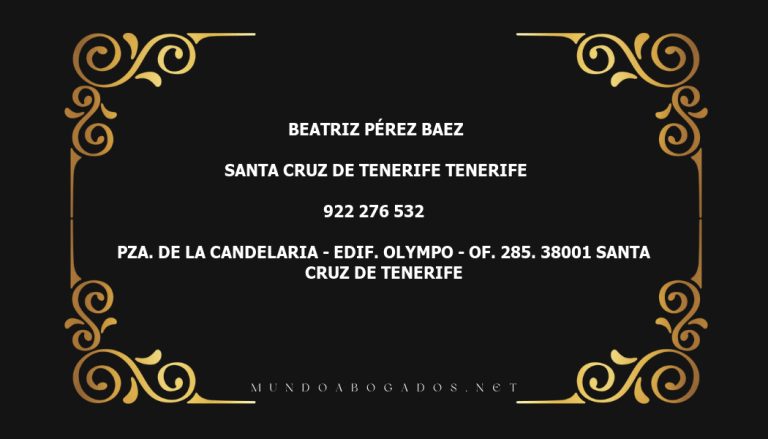 abogado Beatriz Pérez Baez en la localidad de Santa Cruz de Tenerife