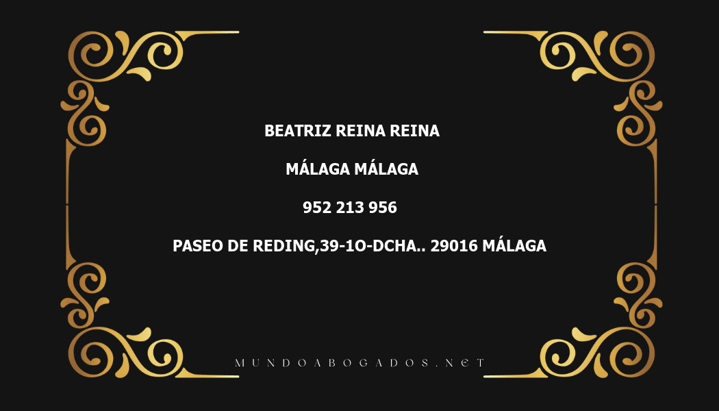 abogado Beatriz Reina Reina en la localidad de Málaga