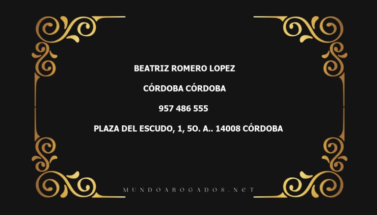 abogado Beatriz Romero Lopez en la localidad de Córdoba