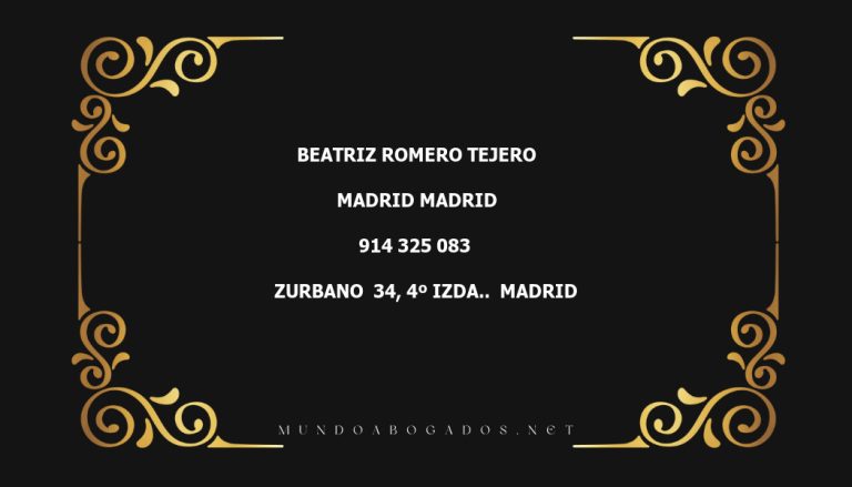 abogado Beatriz Romero Tejero en la localidad de Madrid