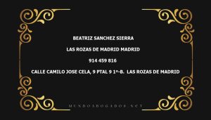 abogado Beatriz Sanchez Sierra en la localidad de Las Rozas de Madrid