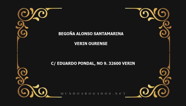 abogado Begoña Alonso Santamarina en la localidad de Verin