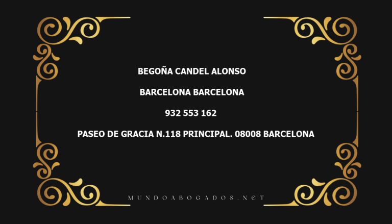 abogado Begoña Candel Alonso en la localidad de Barcelona