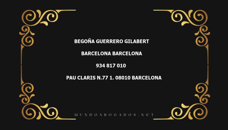 abogado Begoña Guerrero Gilabert en la localidad de Barcelona