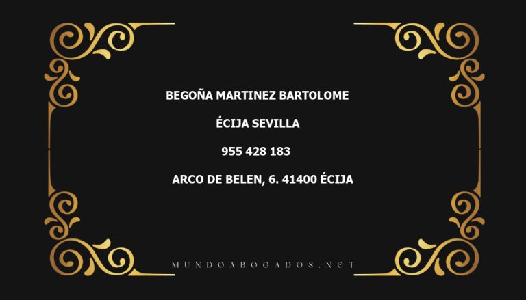 abogado Begoña Martinez Bartolome en la localidad de Écija