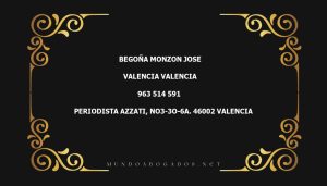 abogado Begoña Monzon Jose en la localidad de Valencia