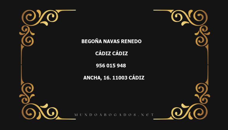 abogado Begoña Navas Renedo en la localidad de Cádiz