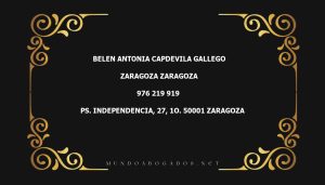 abogado Belen Antonia Capdevila Gallego en la localidad de Zaragoza