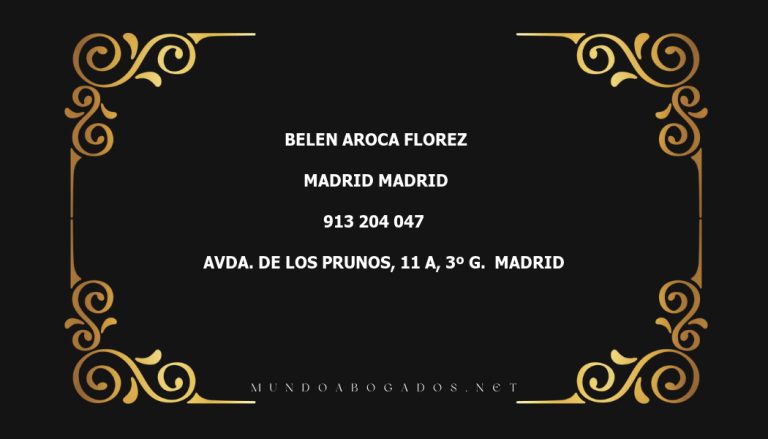 abogado Belen Aroca Florez en la localidad de Madrid