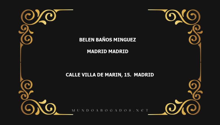 abogado Belen Baños Minguez en la localidad de Madrid