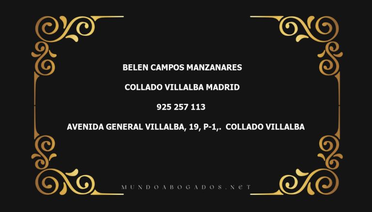 abogado Belen Campos Manzanares en la localidad de Collado Villalba