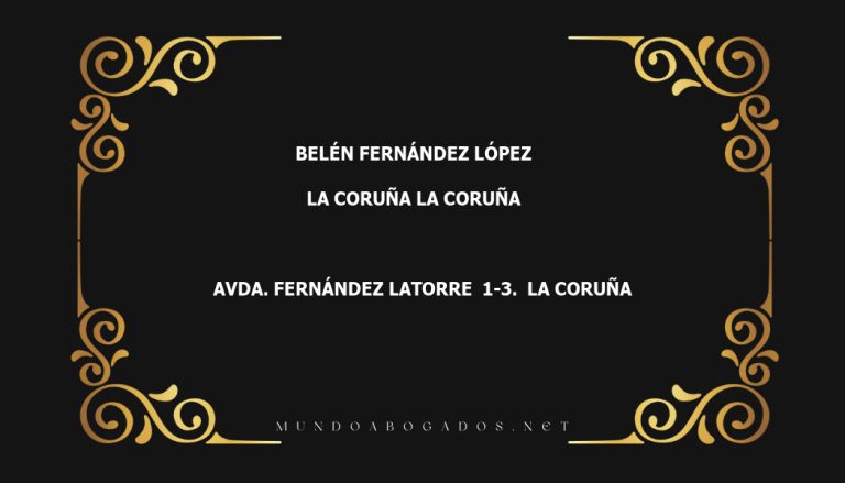 abogado Belén Fernández López en la localidad de La Coruña