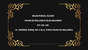 abogado Belen Porcel Oliver en la localidad de Palma de Mallorca