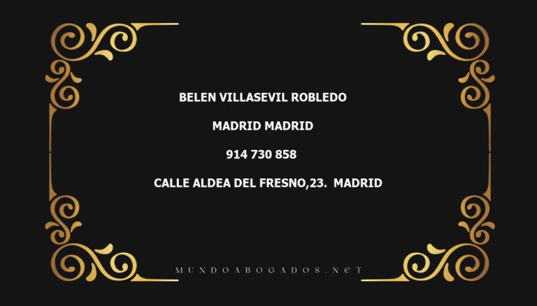 abogado Belen Villasevil Robledo en la localidad de Madrid