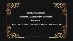 abogado Beñat Ayensa Gomez en la localidad de Donostia / San Sebastián