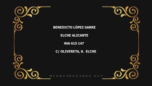 abogado Benedicto López Garre en la localidad de Elche