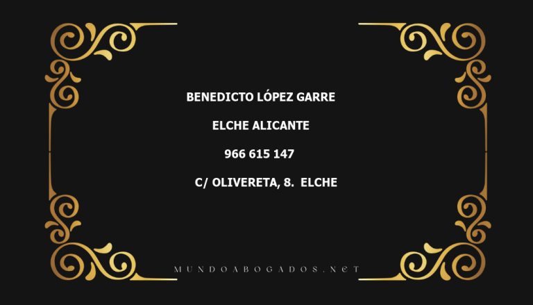 abogado Benedicto López Garre en la localidad de Elche